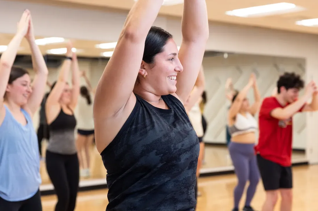 Students in a fitness class.